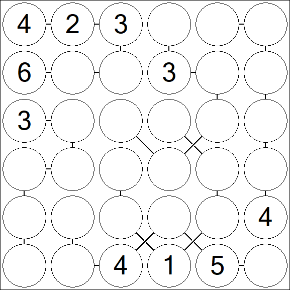 Chain Sudoku 6x6 - Medio