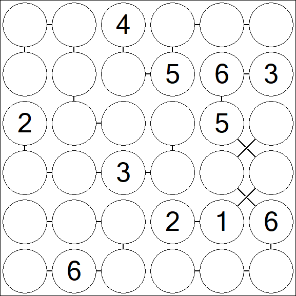 Chain Sudoku 6x6 - Médio
