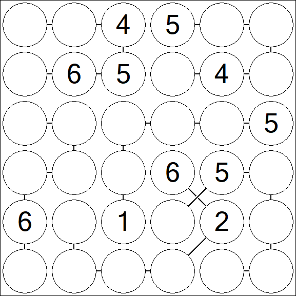 Chain Sudoku 6x6 - Médio