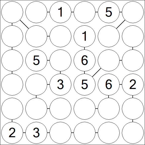 Chain Sudoku 6x6 - Medio