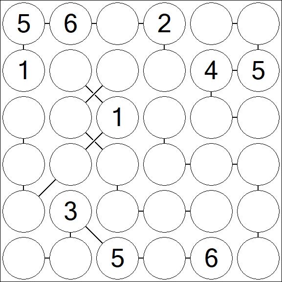 Chain Sudoku 6x6 - Medio
