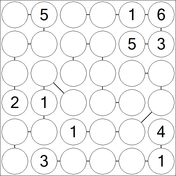 Chain Sudoku 6x6 - Moyen