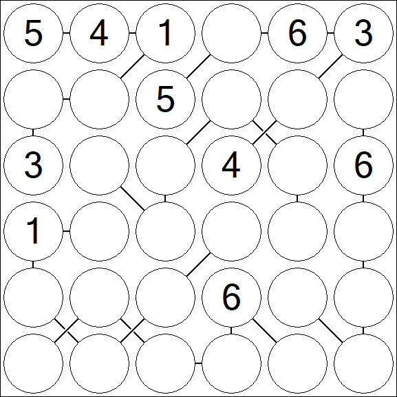 Chain Sudoku 6x6 - Medio