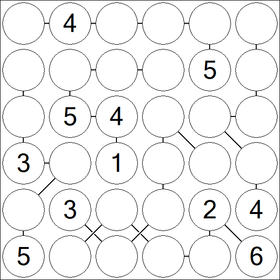 Chain Sudoku 6x6 - Medio