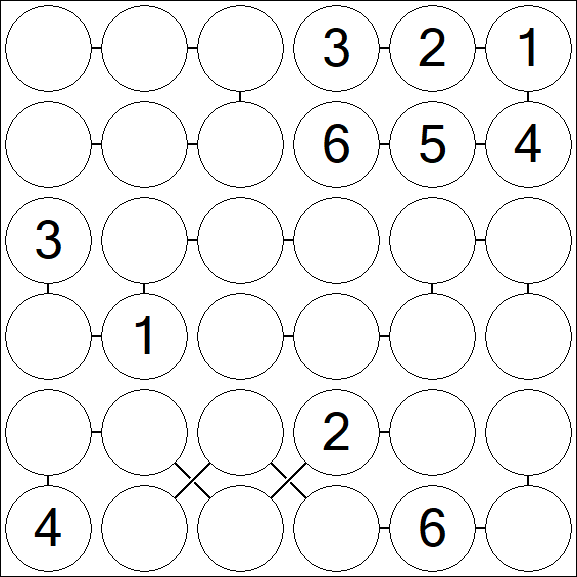 Chain Sudoku 6x6 - Moyen