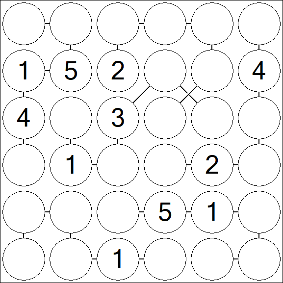 Chain Sudoku 6x6 - Medium