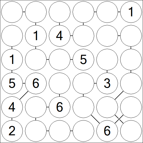 Chain Sudoku 6x6 - Medio