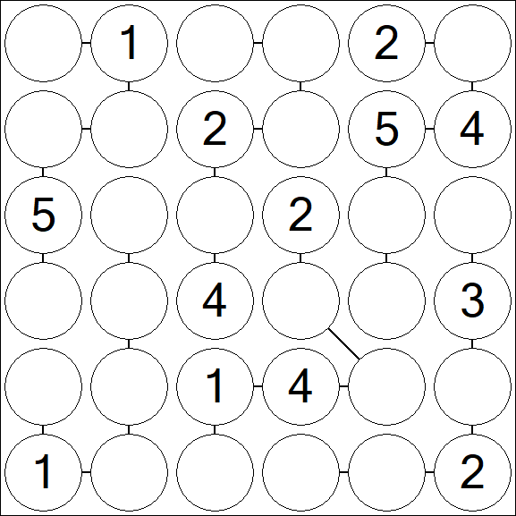 Chain Sudoku 6x6 - Medium