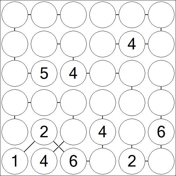 Chain Sudoku 6x6 - Medium