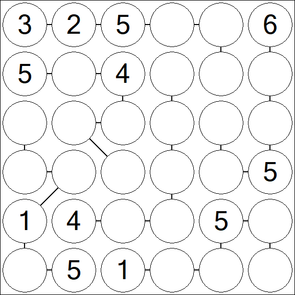 Chain Sudoku 6x6 - Médio