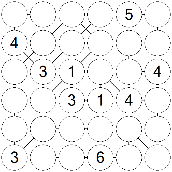 Chain Sudoku 6x6 - Medium