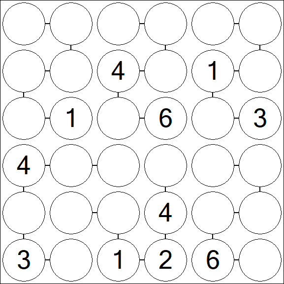 Chain Sudoku 6x6 - Medium