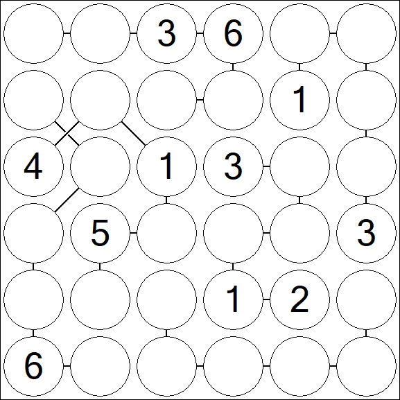 Chain Sudoku 6x6 - Medium