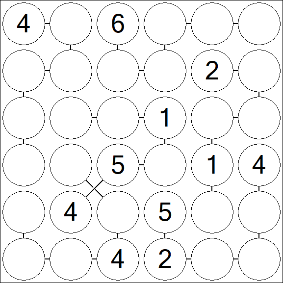 Chain Sudoku 6x6 - Medium