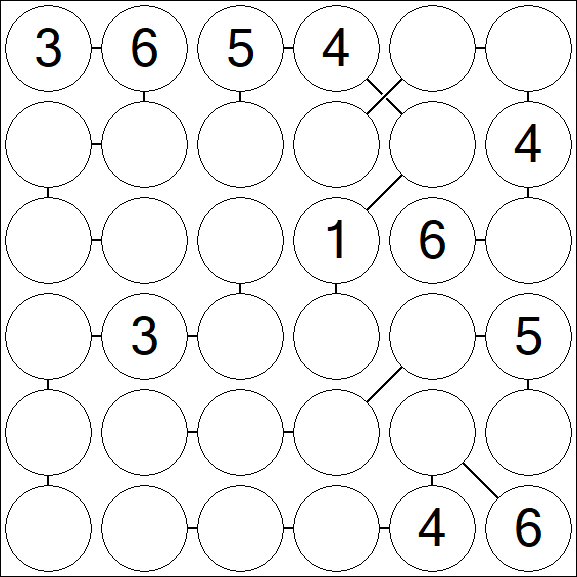 Chain Sudoku 6x6 - Medium