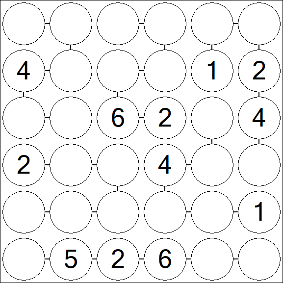 Chain Sudoku 6x6 - Medium