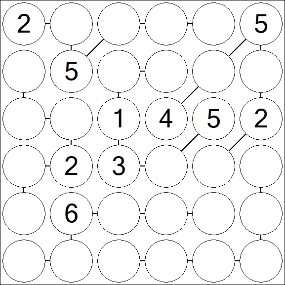Chain Sudoku 6x6 - Medium