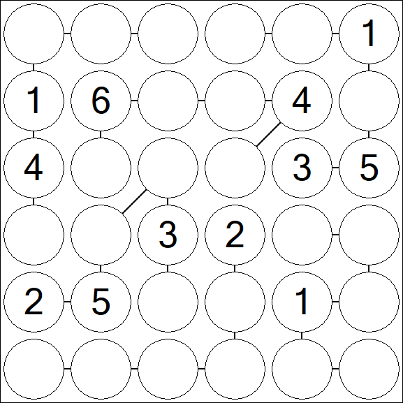 Chain Sudoku 6x6 - Medium