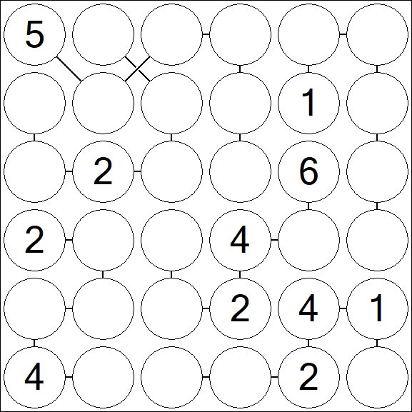 Chain Sudoku 6x6 - Medium