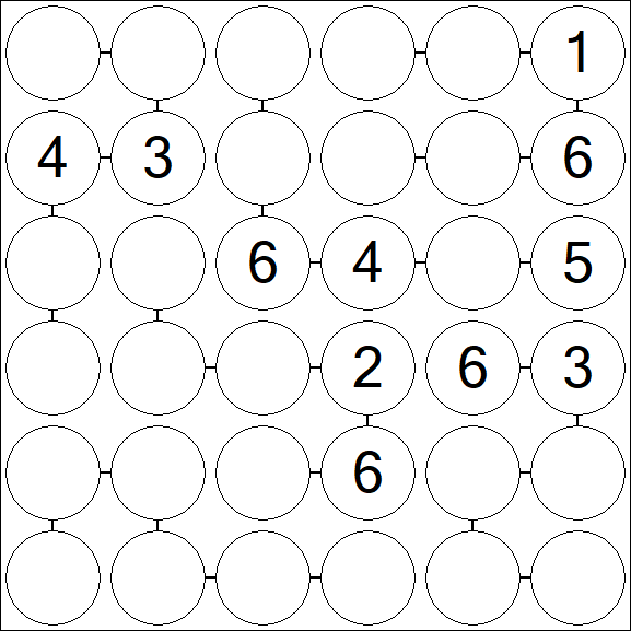 Chain Sudoku 6x6 - Moyen