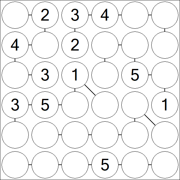 Chain Sudoku 6x6 - Médio