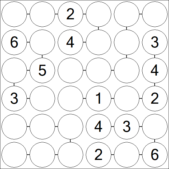 Chain Sudoku 6x6 - Medium