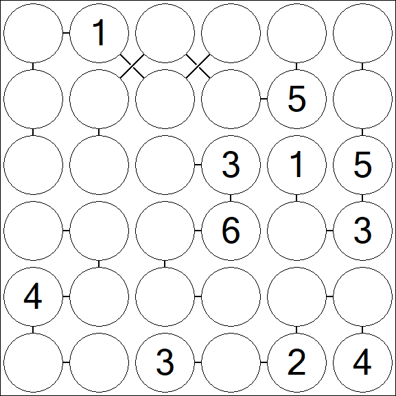 Chain Sudoku 6x6 - Medio