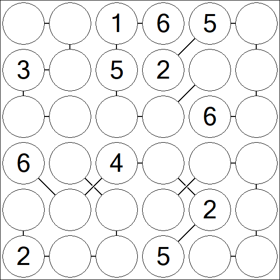 Chain Sudoku 6x6 - Medio