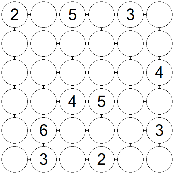 Chain Sudoku 6x6 - Medio