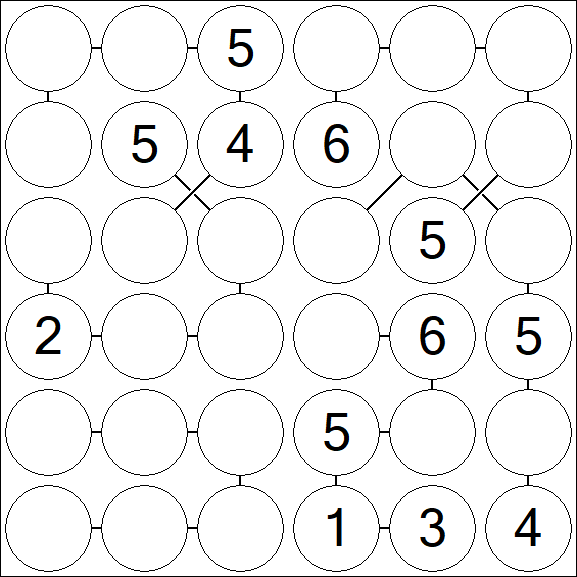 Chain Sudoku 6x6 - Medio