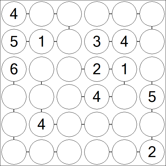 Chain Sudoku 6x6 - Medio