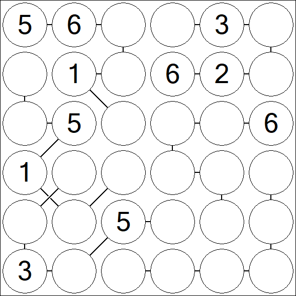Chain Sudoku 6x6 - Medio
