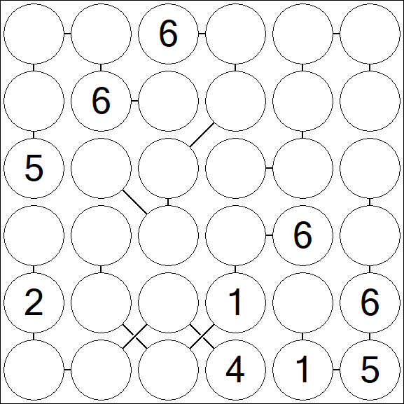 Chain Sudoku 6x6 - Medium