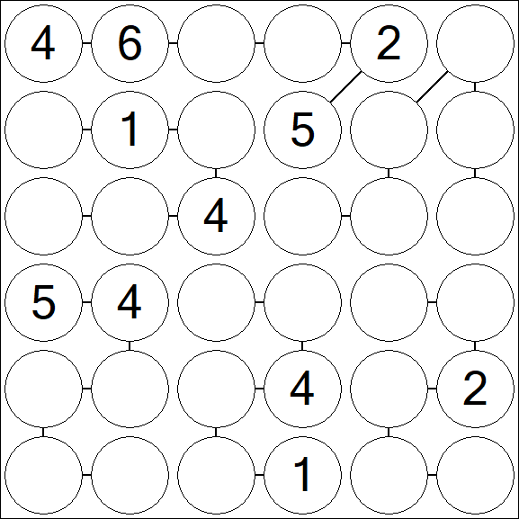 Chain Sudoku 6x6 - Medium