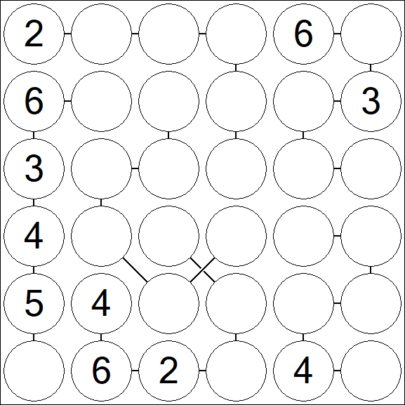 Chain Sudoku 6x6 - Medio