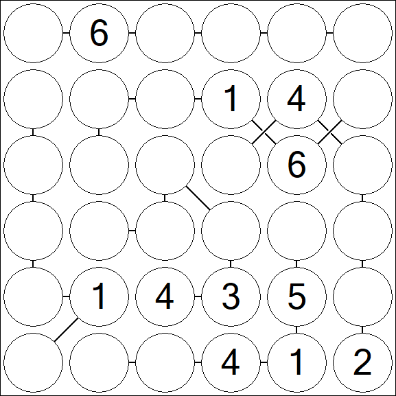 Chain Sudoku 6x6 - Medio