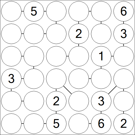 Chain Sudoku 6x6 - Medium
