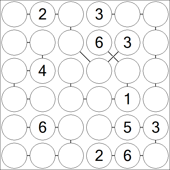 Chain Sudoku 6x6 - Medium