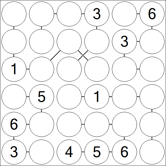 Chain Sudoku 6x6 - Medium