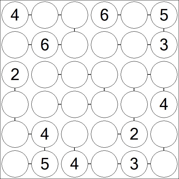 Chain Sudoku 6x6 - Medium