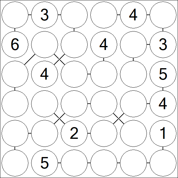 Chain Sudoku 6x6 - Medium
