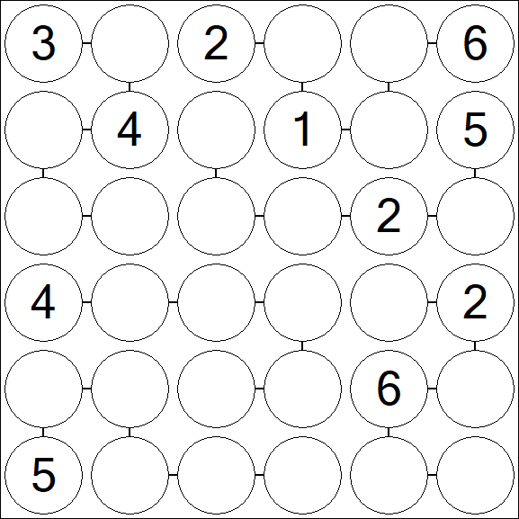 Chain Sudoku 6x6 - Medium