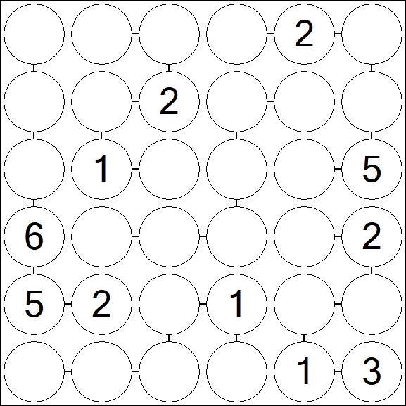 Chain Sudoku 6x6 - Medio