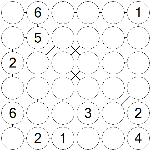 Chain Sudoku 6x6 - Medium