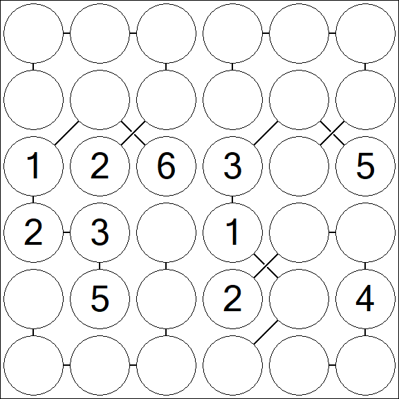 Chain Sudoku 6x6 - Medium