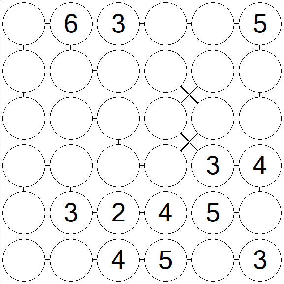 Chain Sudoku 6x6 - Medium