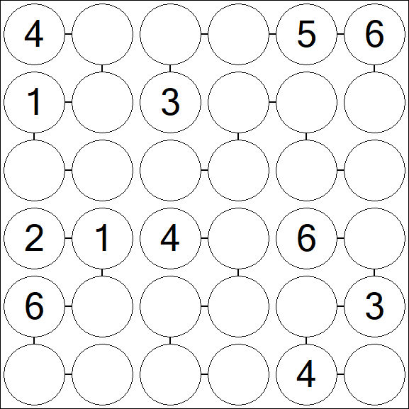 Chain Sudoku 6x6 - Medium