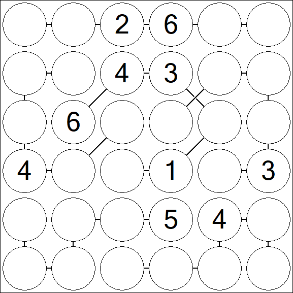 Chain Sudoku 6x6 - Medium