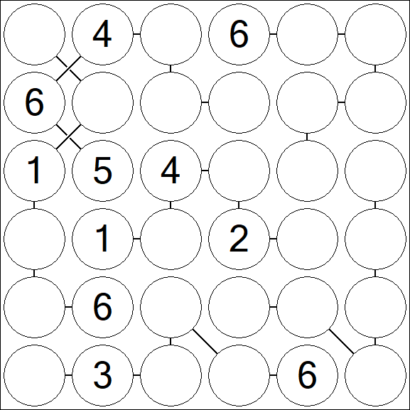 Chain Sudoku 6x6 - Medium