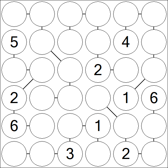 Chain Sudoku 6x6 - Medium